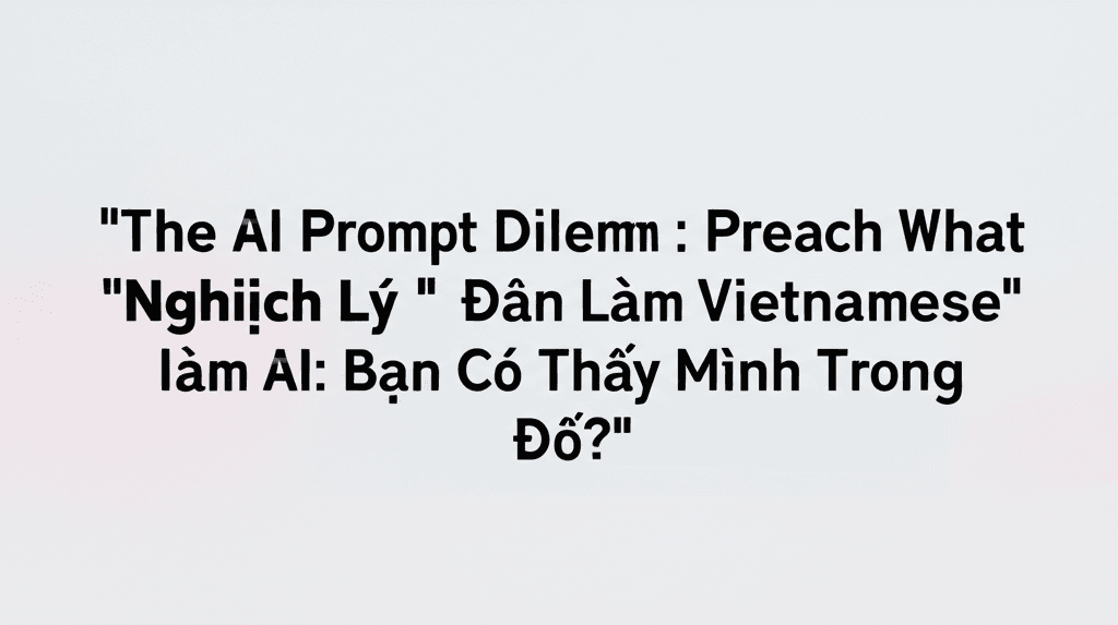 Nghịch Lý 'Prompt' Của Dân Làm AI: Bạn Có Thấy Mình Trong Đó?