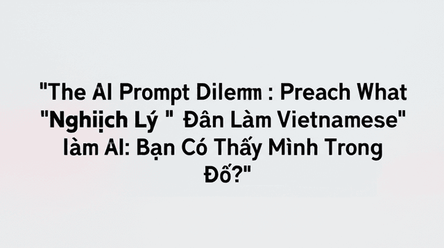 Nghịch Lý 'Prompt' Của Dân Làm AI: Bạn Có Thấy Mình Trong Đó?