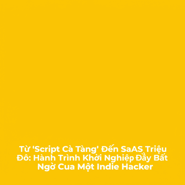 Từ 'Script Cà Tàng' Đến SaaS Triệu Đô: Hành Trình Khởi Nghiệp Đầy Bất Ngờ Của Một Indie Hacker