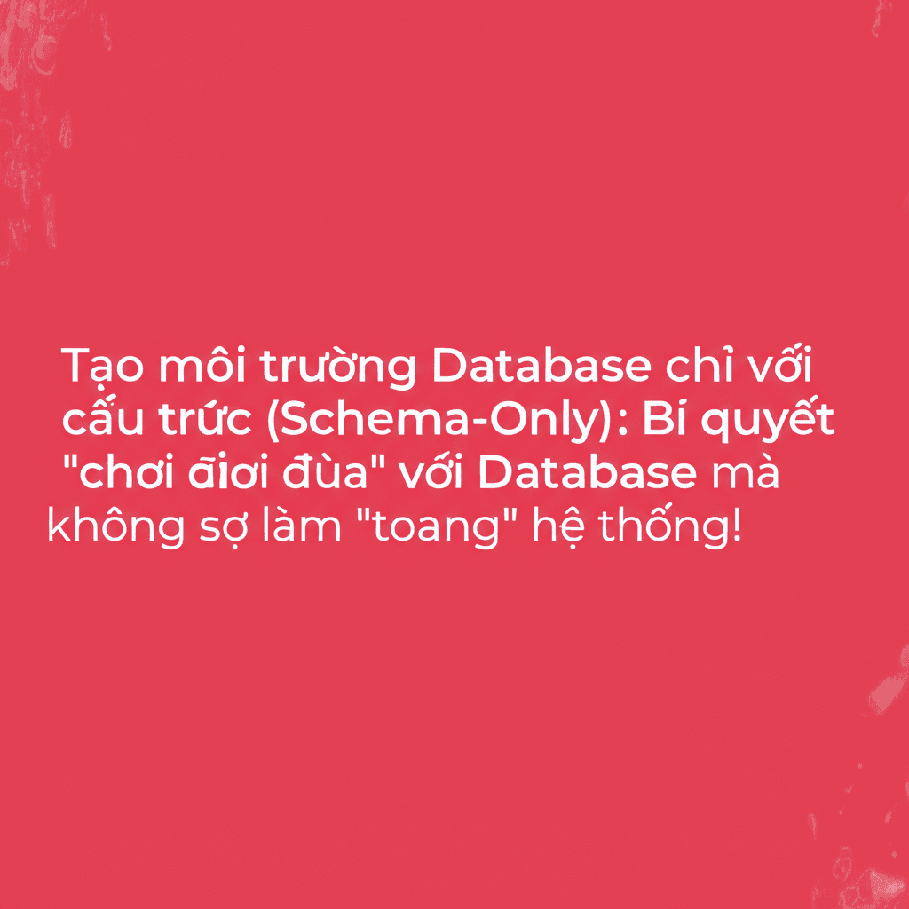 Tạo môi trường Database chỉ với cấu trúc (Schema-Only): Bí quyết "chơi đùa" với Database mà không sợ làm "toang" hệ thống!