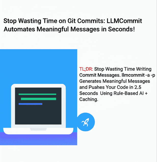 TL;DR: Stop Wasting Time Writing Commit Messages. llmcommit -a -p Generates Meaningful Messages and Pushes Your Code in 2.5 Seconds Using Rule-Based AI + Caching.