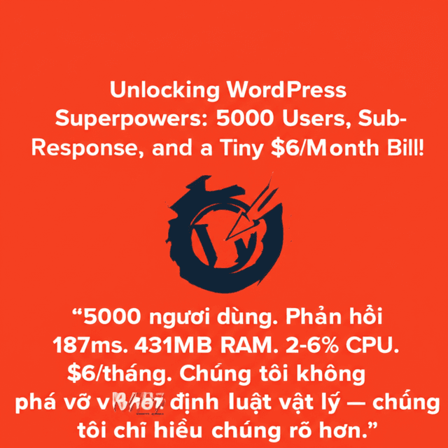 “5000 người dùng. Phản hồi 187ms. 431MB RAM. 2–6% CPU. $6/tháng. Chúng tôi không phá vỡ định luật vật lý — chúng tôi chỉ hiểu chúng rõ hơn.”
